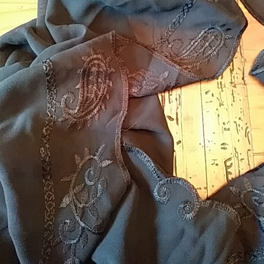 Black Scarf with Beautiful Edging